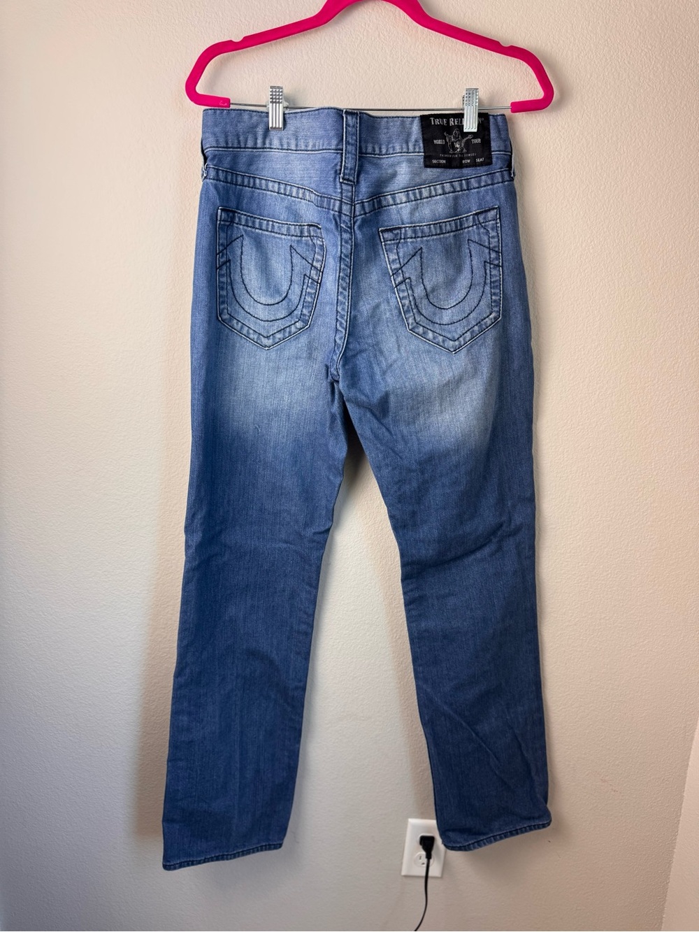 True Religion Men's Medium Blue Straight Leg Jeans